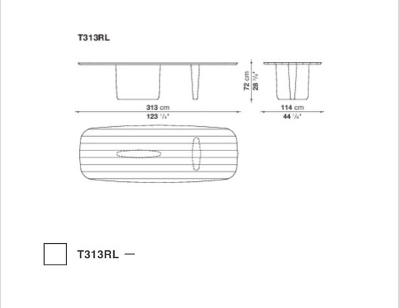 Image 1 of B&B Italia Tobi Ishi Table de salle à manger 114X313Cm Orme brossé