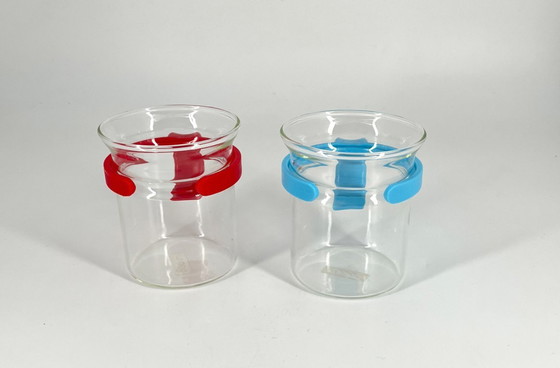 Image 1 of Rare Vintage Bodum Tea Set with Glass Teapot "Chambord"& Mugs – Scandinavian Postmodern Design, 1970s , 1980s