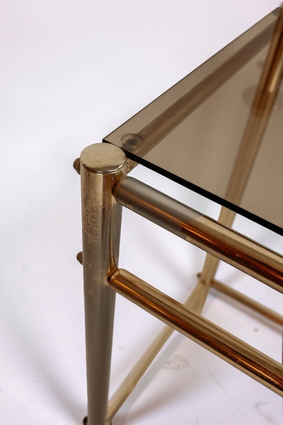 Image 1 of Vintage brass vanity table with stool