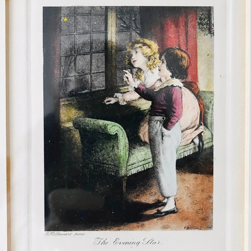 Gravures en couleurs signées par E.H. Stewart baroque