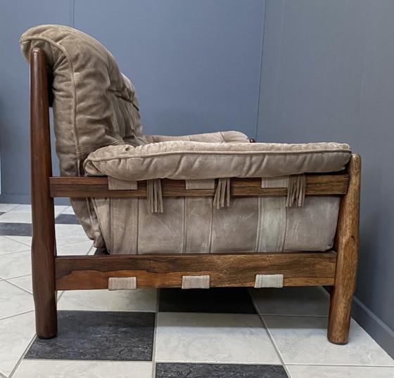 Image 1 of Sofá Brazillian de 2 plazas en ante y madera de Jatoba