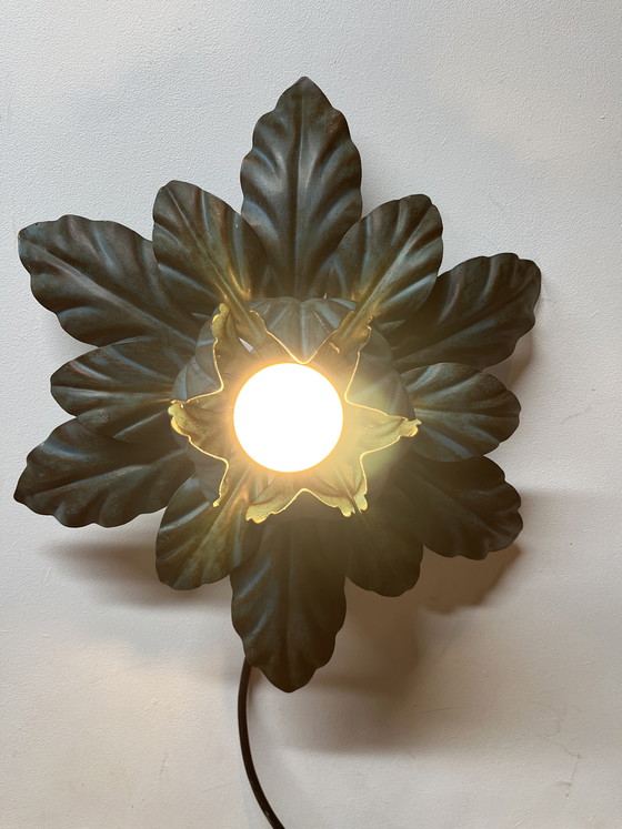 Image 1 of Lampe de plafond/applique murale vintage Fleur italienne Masca