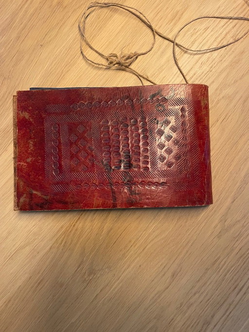 Handgemaakt Rood leren Fotoalbum 