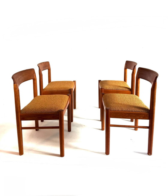 4x restored Dining chair, Bramin ‘60, Wood, Textile, Brown (photo 4 of 13)