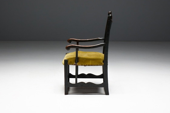 Image 1 of Rustic Folk Art Armchair, France, 19th Century