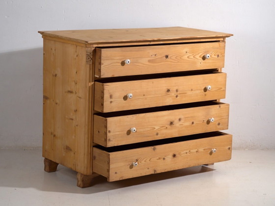 Antique solid pine chest of drawers – Carved rustic European dresser – circa 1900 (photo 2 of 40)