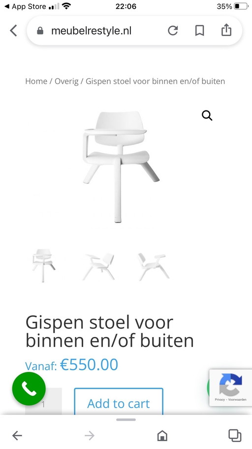 Chaise de salle blanche Gispen