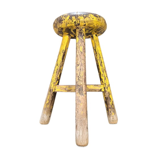 Primitieve houten driepoot kruk / hoogte 52 cm – Krukjes (photo 16 of 23)