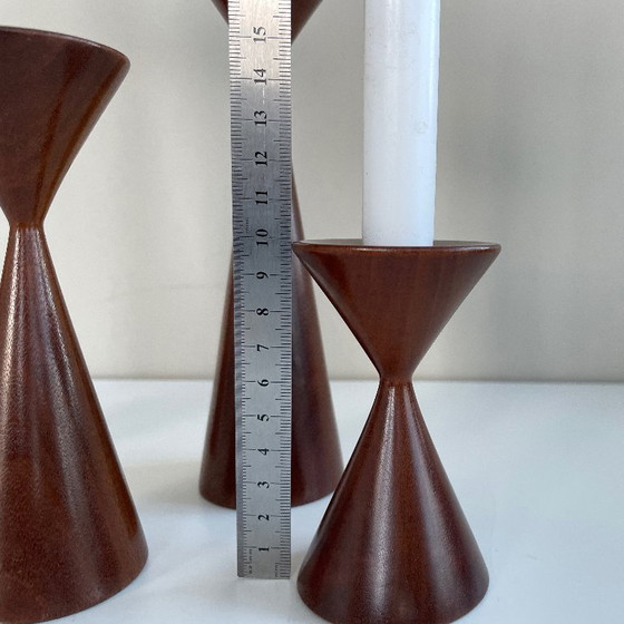 Image 1 of 4x PORTACANDELE in palissandro danese vintage design di metà secolo