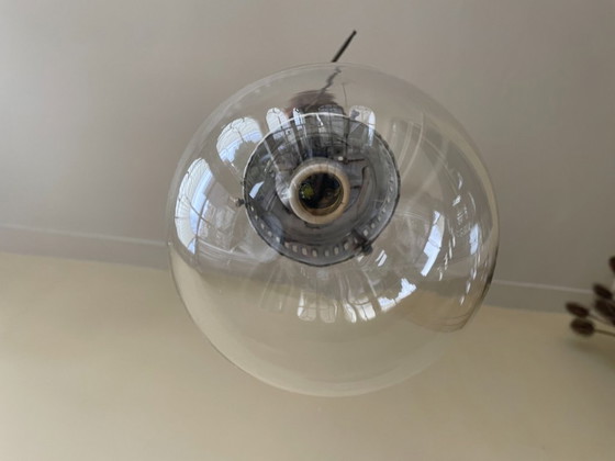 Lampada a Sospensione Francese da Ingresso in Vetro Trasparente – Lampade a sospensione, Glass, Wood (photo 10 of 11)