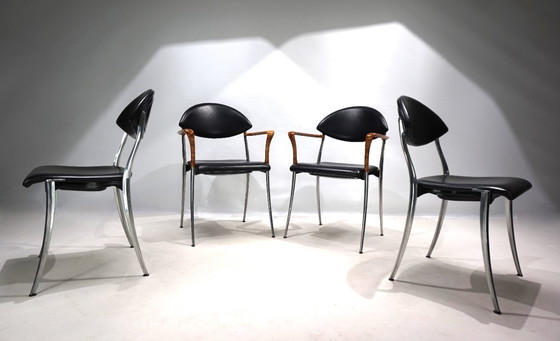 Image 1 of Set of four Coro dining chairs by Luigi Origlia, 1980