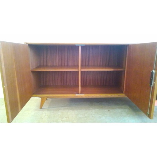 Cassettiera retrò vintage in legno, rovere tinto, nei colori verde e marrone di Jiří Jiroutka, 1960