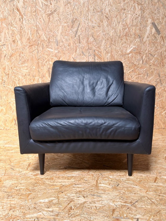 Image 1 of Canapé 2,5 places Lederland avec fauteuil en cuir noir