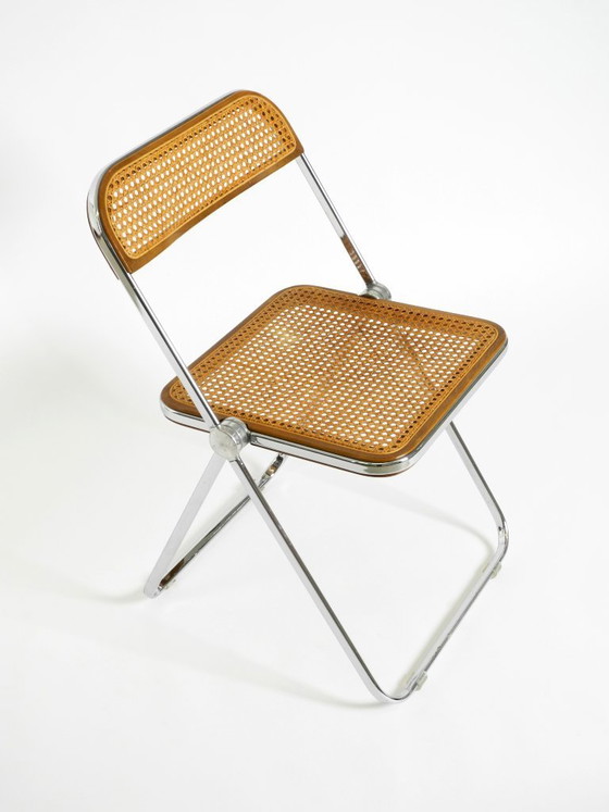 Image 1 of Rare chaise pliante Plia des années 1970 avec canne viennoise, par Giancarlo Piretti pour Castelli