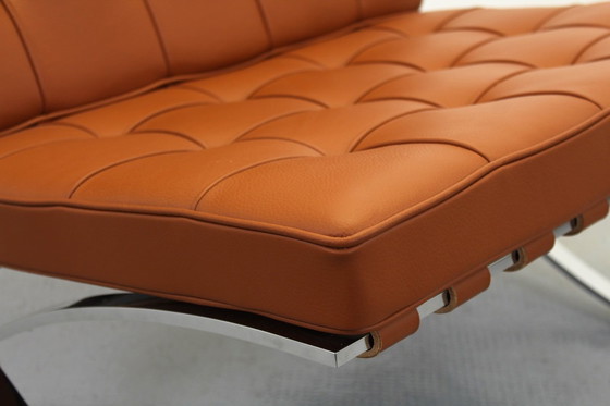 Image 1 of Barcelona Knoll Brown Tobacco Leather Mies Van Der Rohe Knoll Seats