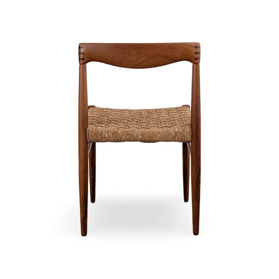 Set of 8 Original HW Klein Vintage Bramin Design Chairs mcm 1960, Side chairs, Wood, Beige (photo 6 of 9)
