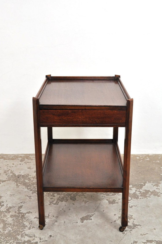 Image 1 of Chariot ancien en chêne avec tiroir, années 1920