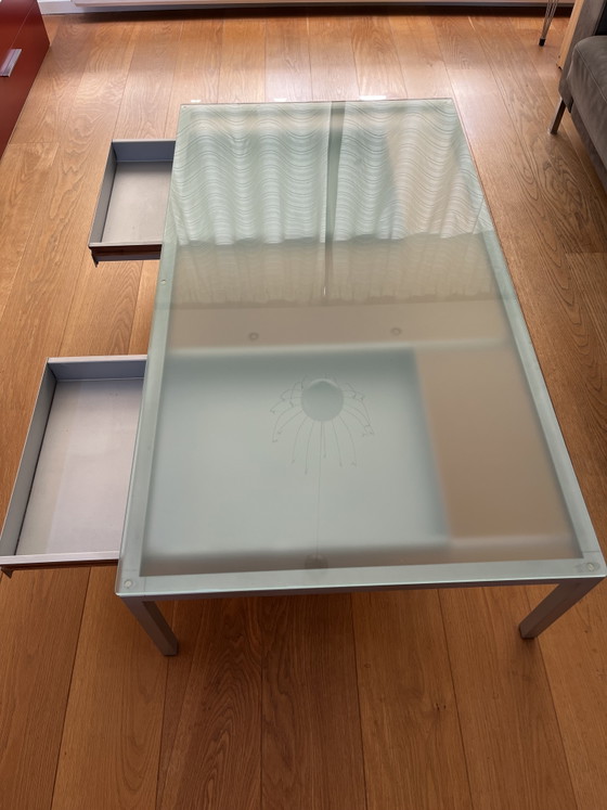 Image 1 of Table basse Desalto Helsinki Design | Verre dépoli et Gris Arctique