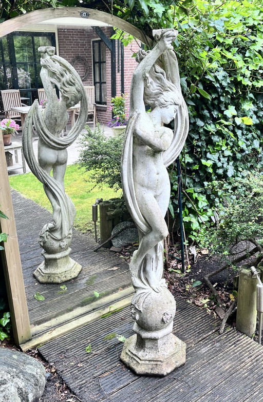Gartenstatue aus massivem Beton, Göttin Gaia, 1,80 m hoch