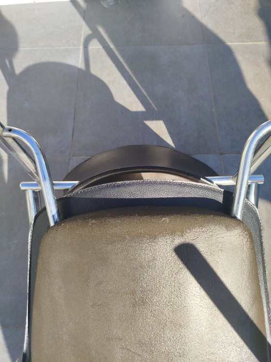 10 Brayton-stoelen – Eetkamerstoelen, Leather, Metal (photo 5 of 10)