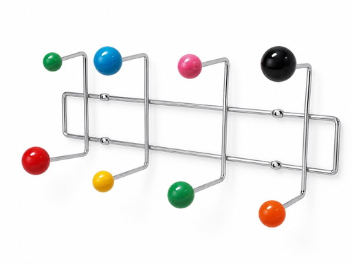 Perchero de pared estilo Memphis vintage – Diseño posmoderno – Esferas coloridas – Años 80