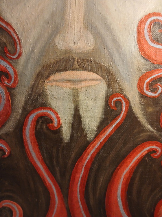 Olio su tela, rappresentazione mitologica dell'Uomo Verde, di Antoine de Rycker – Dipinti e disegni, Canvas (photo 6 of 15)