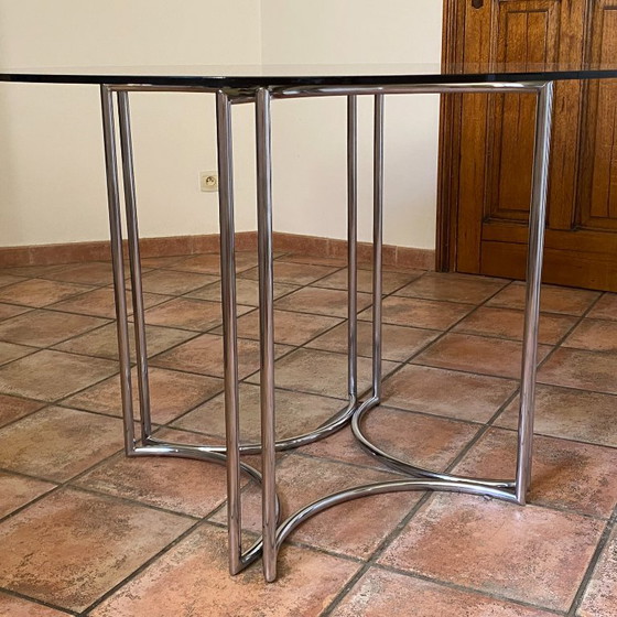 Table La Metal Arredo Paderno. 1970. Space Age – Tables de salle à manger, Glass (photo 7 of 8)