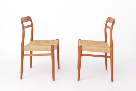 Set van 4 Alf Aarseth Model 145 eetkamerstoelen, teakhout en Deens papierkoord, Gustav Bahus, Noors – Wood (photo 8 of 10)