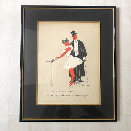 Image 1 of Set van 5 ingelijste illustraties van Maurice Marais, 19e eeuw