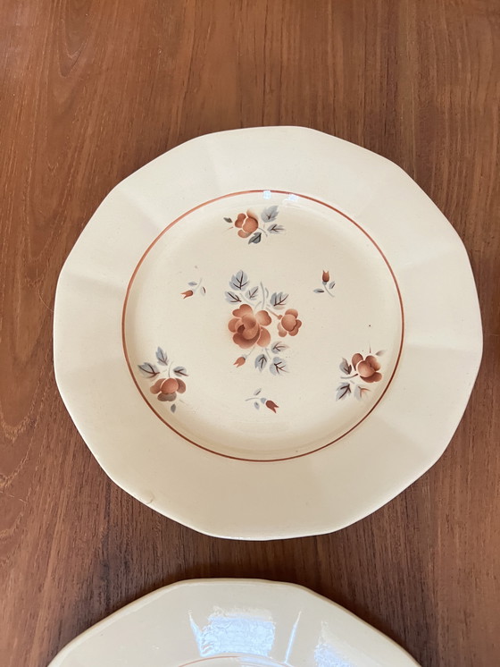 Image 1 of Set von 4 halbhohen Tellern aus Sarreguemines-Steingut - Digoin - Made in France