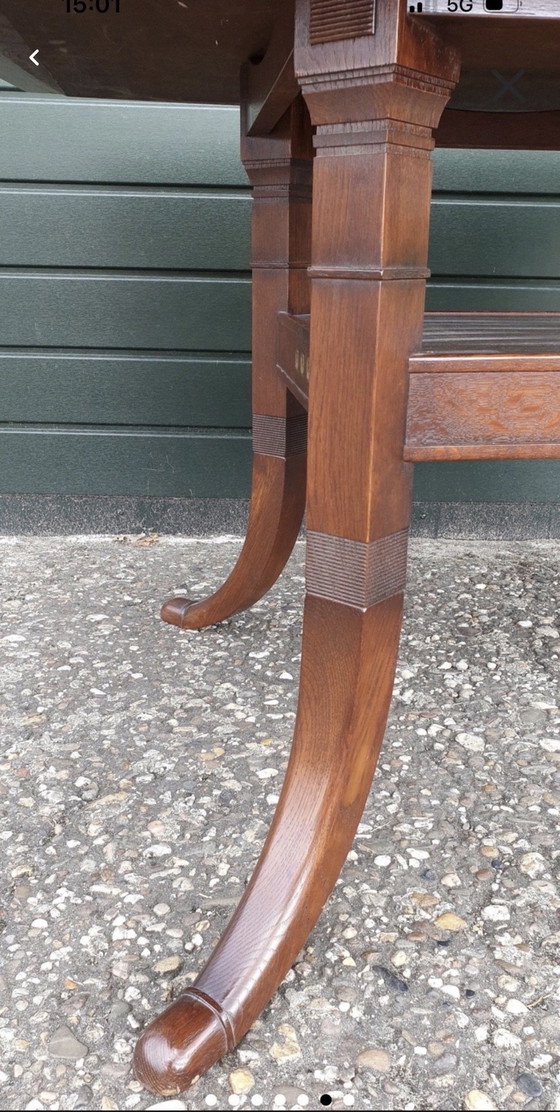 Mesa de comedor Art Nouveau de madera de cerezo – Mesas de comedor, Latón (photo 6 of 6)