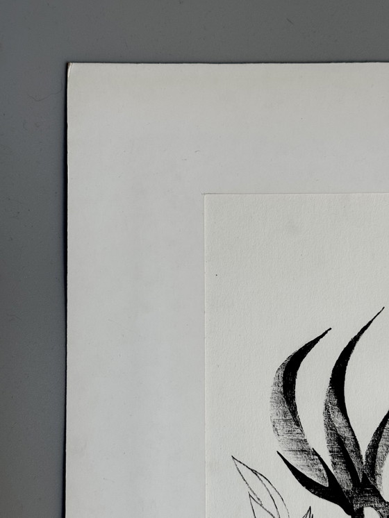 Image 1 of Eugene Eechaut (1928-2019) - Floral ink composition - 1970, signed