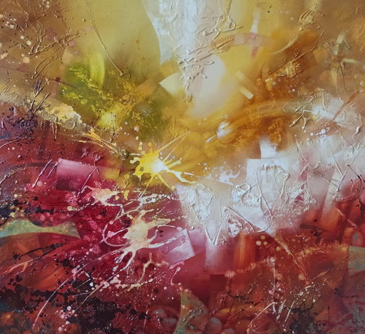 Dipinto a olio originale, espressionismo astratto, risveglio – schilderijen tekeningen, Canvas