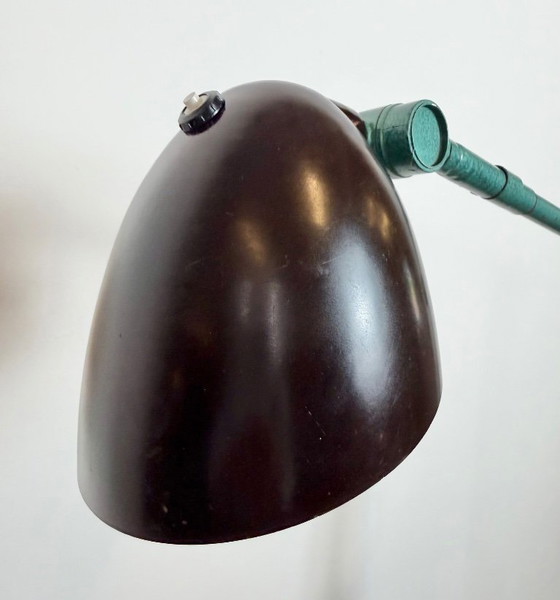 Image 1 of Large Green Industrial Workshop Table Lamp, 1960s