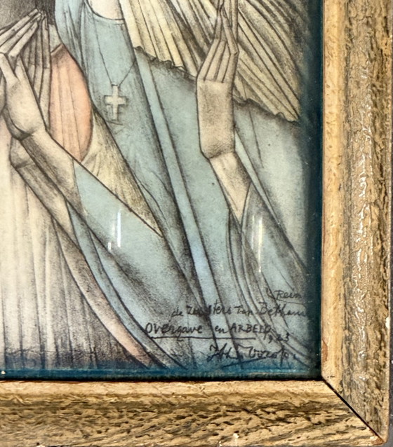 Jan Toorop 1858-1928 / Litografía Original - Las Hermanas Activas Y Meditantes De Betania 1923 (photo 4 of 8)