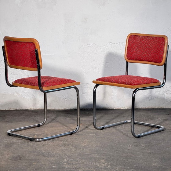 Image 1 of Een paar gestoffeerde stoelen in Cesca-stijl van Stol Kamnik, jaren 60.