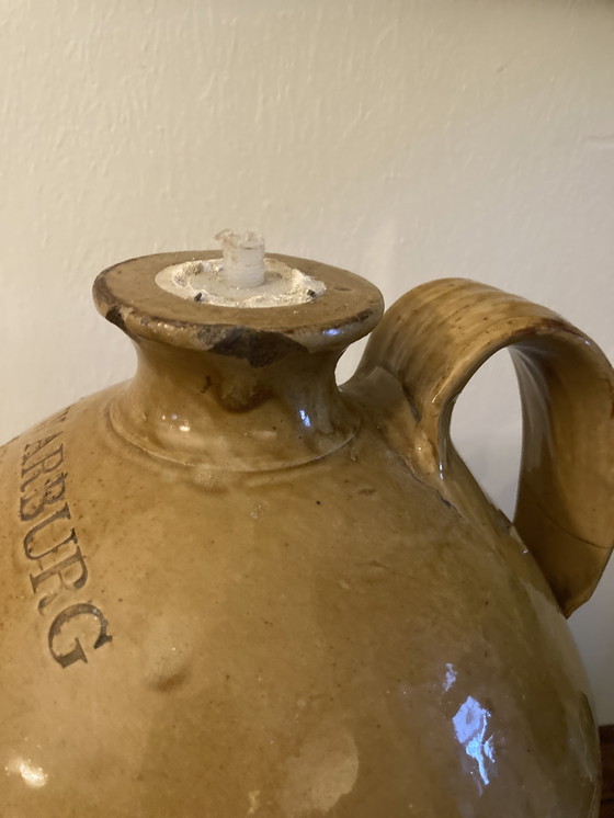 Image 1 of Galón de jarra Antiker, Honig glasierte salzkeramik, Sammlerstück 