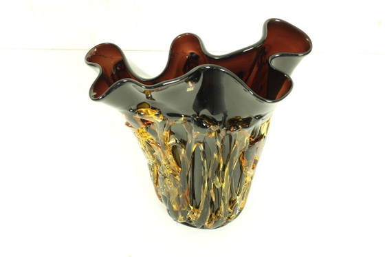 Image 1 of Große Murano-Glasvase von Enrico Cammozzo (mit Echtheitszertifikat)