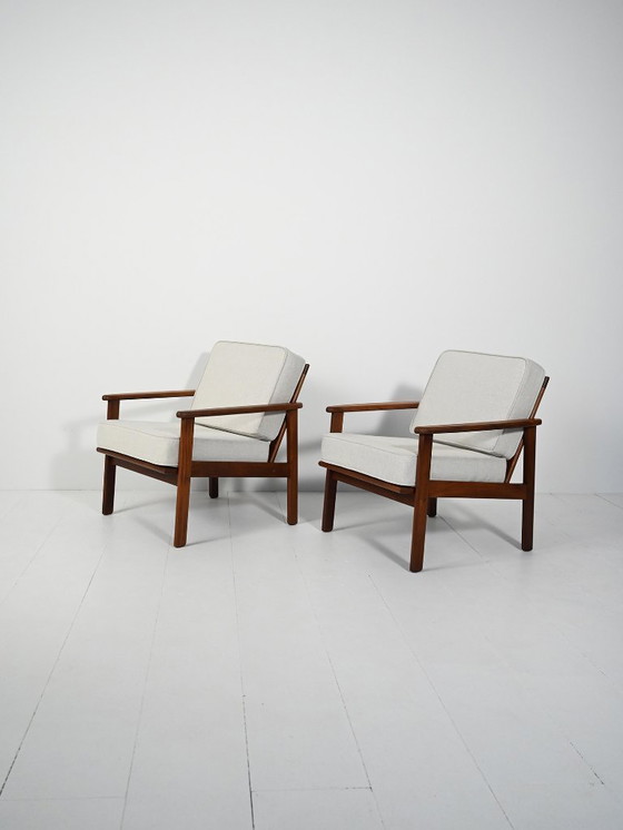 Image 1 of Pair of Danish teak armchairs