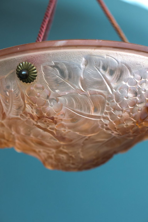 Image 1 of Lampada a sospensione floreale Art Déco