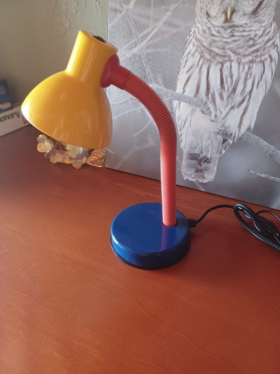 Vintage 1980s Memphis Style Desk Lamp – Metal, Plastic (photo 7 of 9)