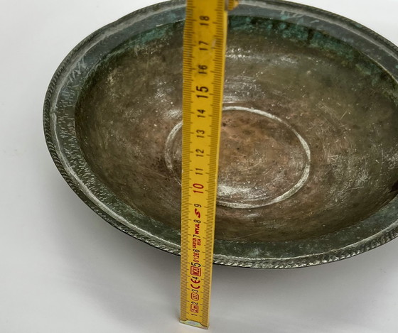 Image 1 of Antiguo juego de peltre con cuenco y jarra, finamente grabado, alrededor del siglo XIX.