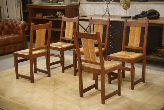 Lot de 6 chaises brutalistes des années 1950. – Chaises de salle à manger (photo 11 of 14)