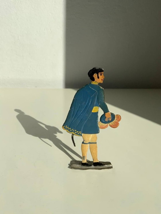 Image 1 of Vintage Duitse platte tinnen figuur (Zinnfigur) - "Neue Mode"-serie - hoveling/diplomaat
