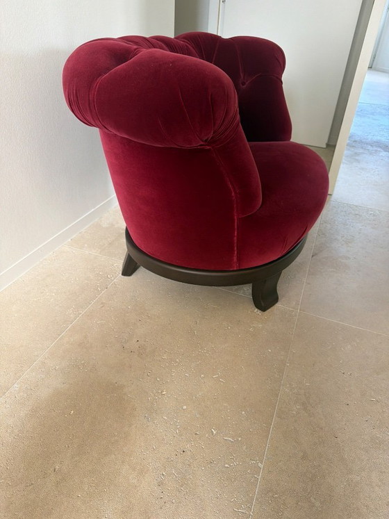Image 1 of Fauteuil lounge bordeaux en velours