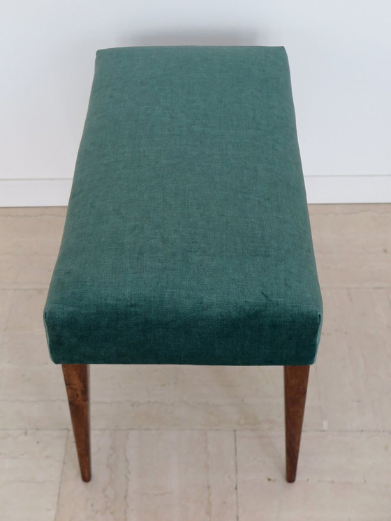 Wooden and green velvet Bench, Italy, 1950s – Benches (photo 4 of 9)