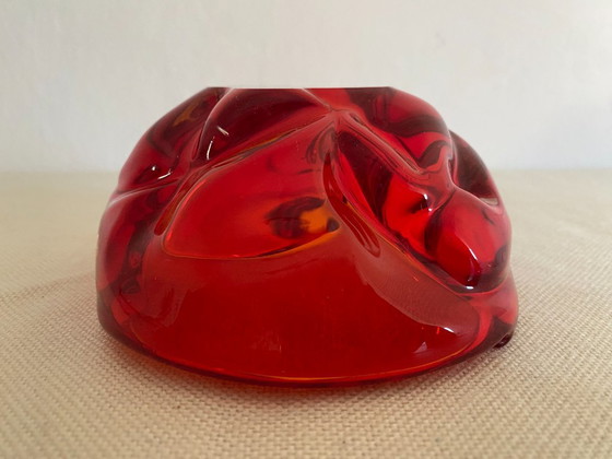 Vintage rode Sommerso kunstglazen schaal, Italië, jaren 1960 – Schalen, Glass (photo 7 of 7)