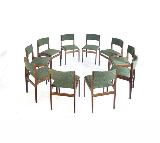 Image 1 of 10x gerestaureerde Deense eetkamerstoel ‘60