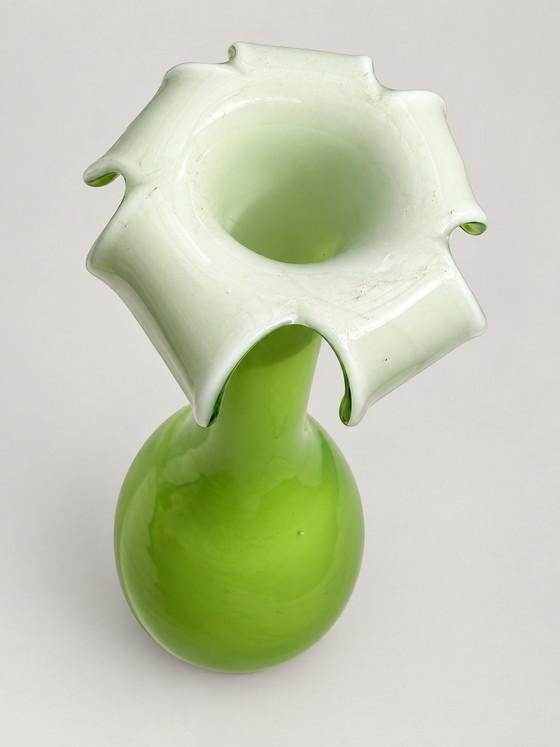 Vintage Empoli Italy Opaline Vases Set 60s/70s – Turquoise & Lime – emporio italy, Glass (photo 9 of 9)