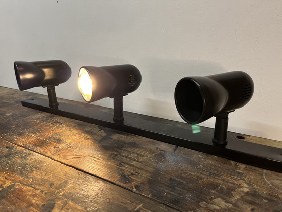 Image 1 of Black Vintage post modern Phase Madrid three spotlight ceiling lamp